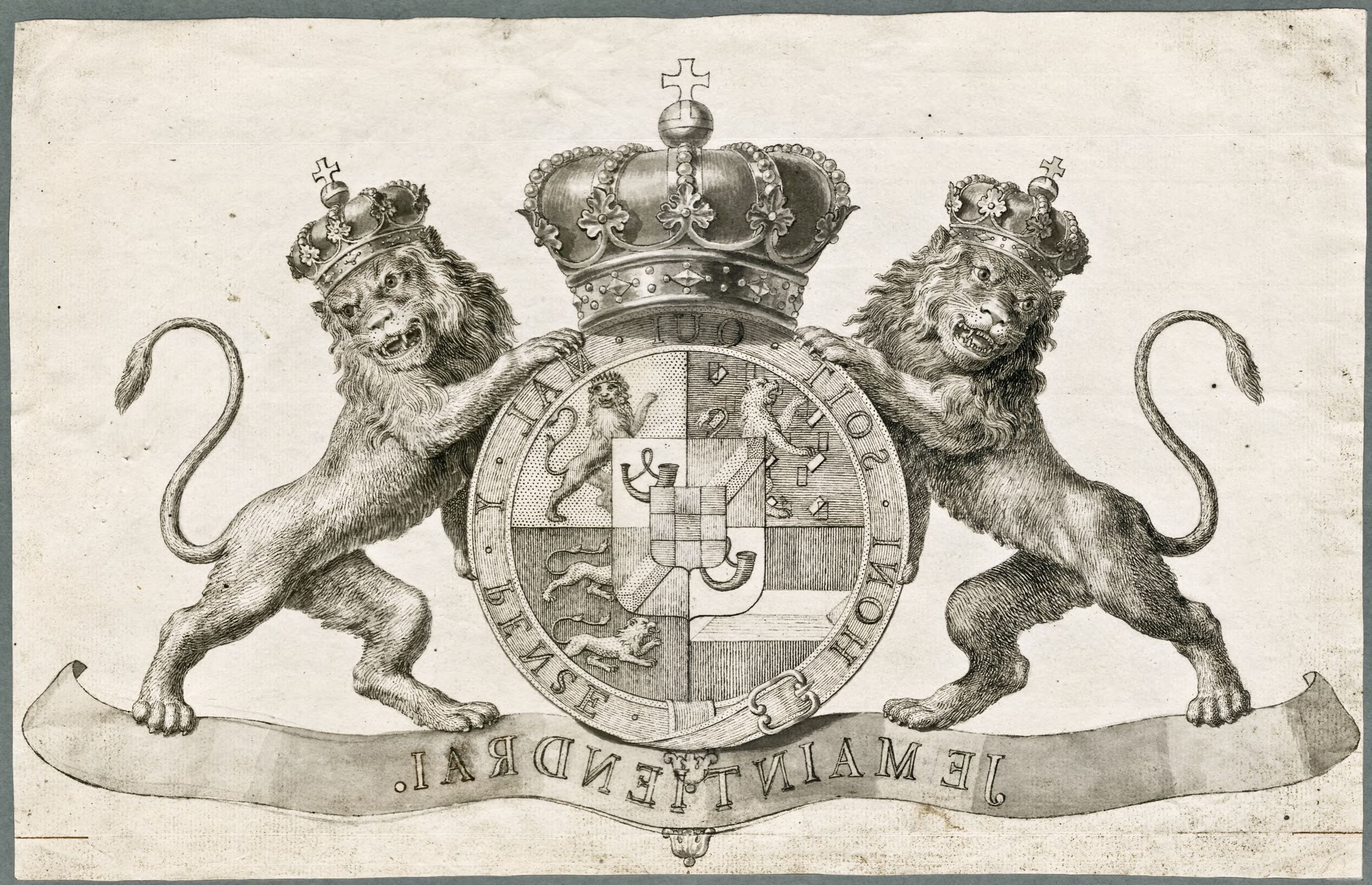 Primae delineationes Tabularum sceleti et musculorum corporis humani: dedication coat of arms