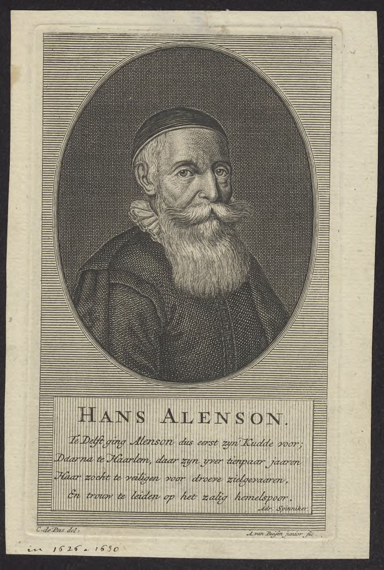 Portrait of Hans Alenson, clergyman