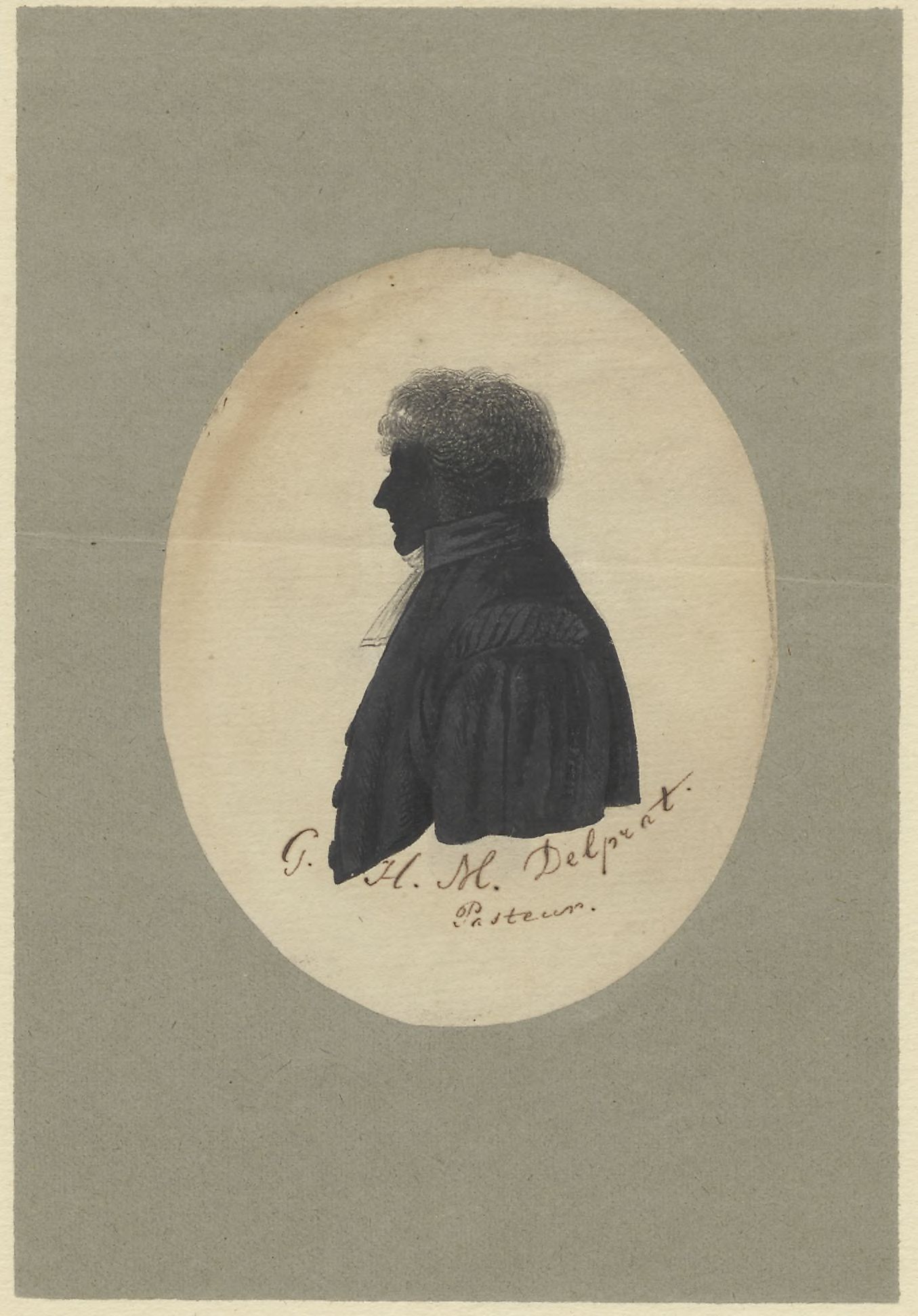 Silhouette portrait of G.H.M. Delprat, facing left