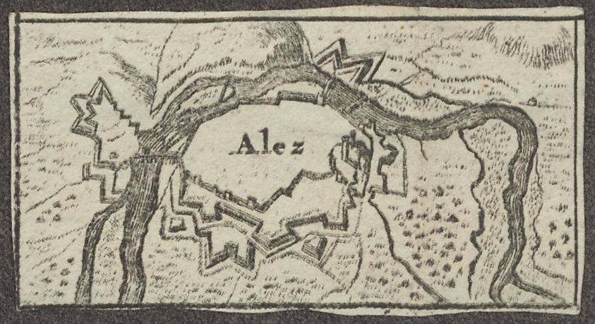 Plan of the fortifications of Ales, France
