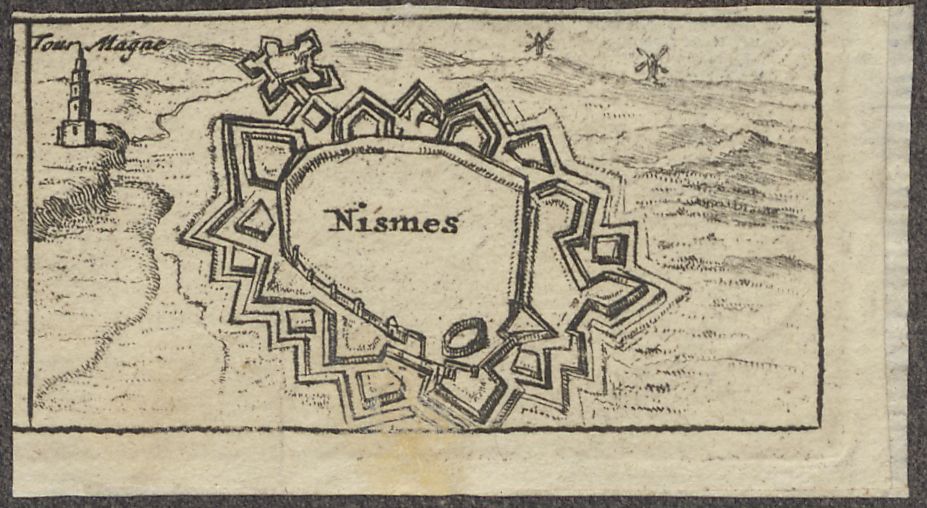 Plan of the fortifications of Nîmes, France