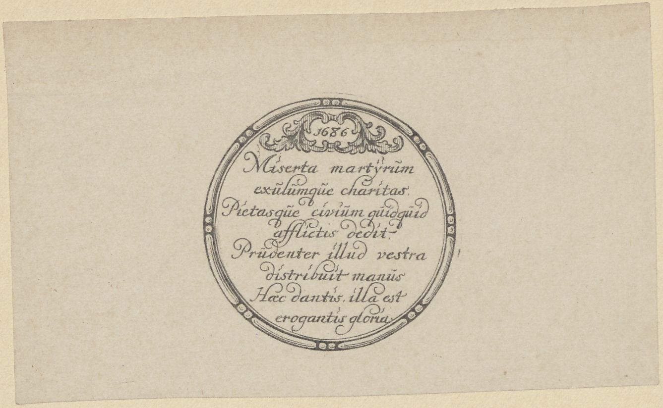 Depiction of a medal, town of Leiden, reverse