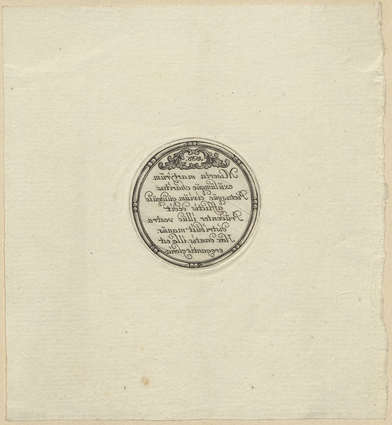 Depiction of a medal, town of Leiden, reverse, mirrored
