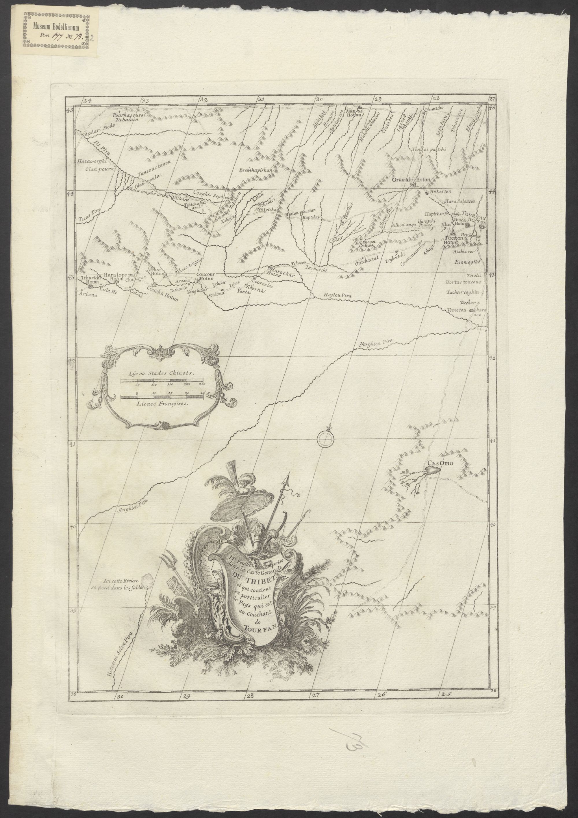 IIe. Feuille Comprise dans la Carte Generale du Thibet, et qui contient en particulier Le Pays qui est au Couchant de Tourfan