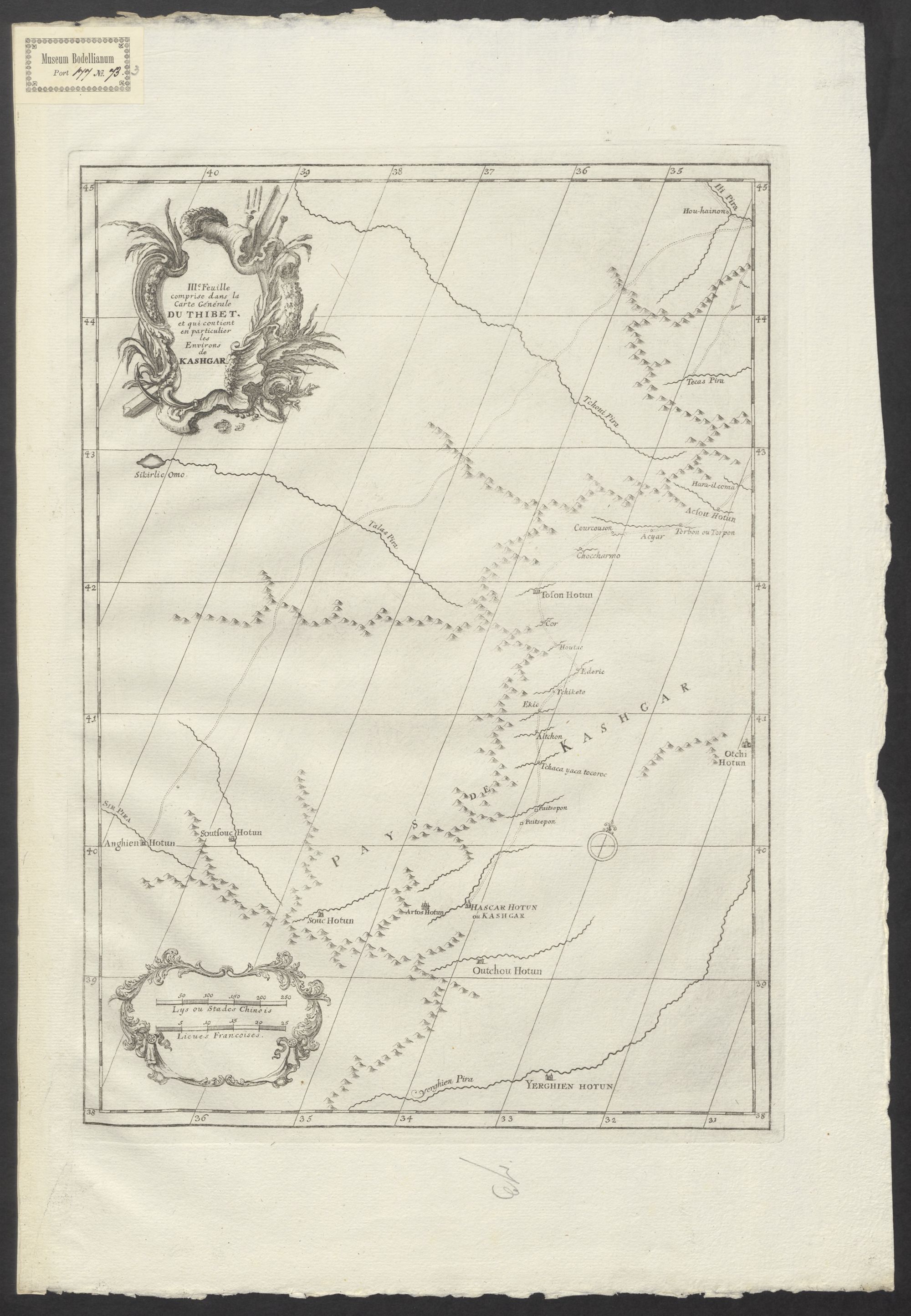 IIIe. Feuille Comprise dans la Carte Générale du Thibet, et qui contient en particulier les Environs de Kashgar
