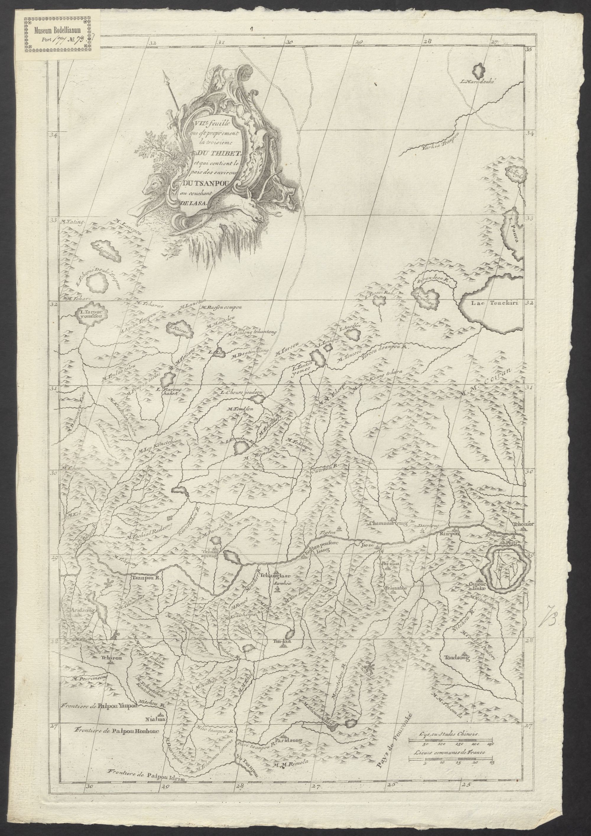 VIIe feuille, qui est proprement la Troisieme du Thibet, et qui contient le pais des environs Du Tsanpou au couchant De Lasa