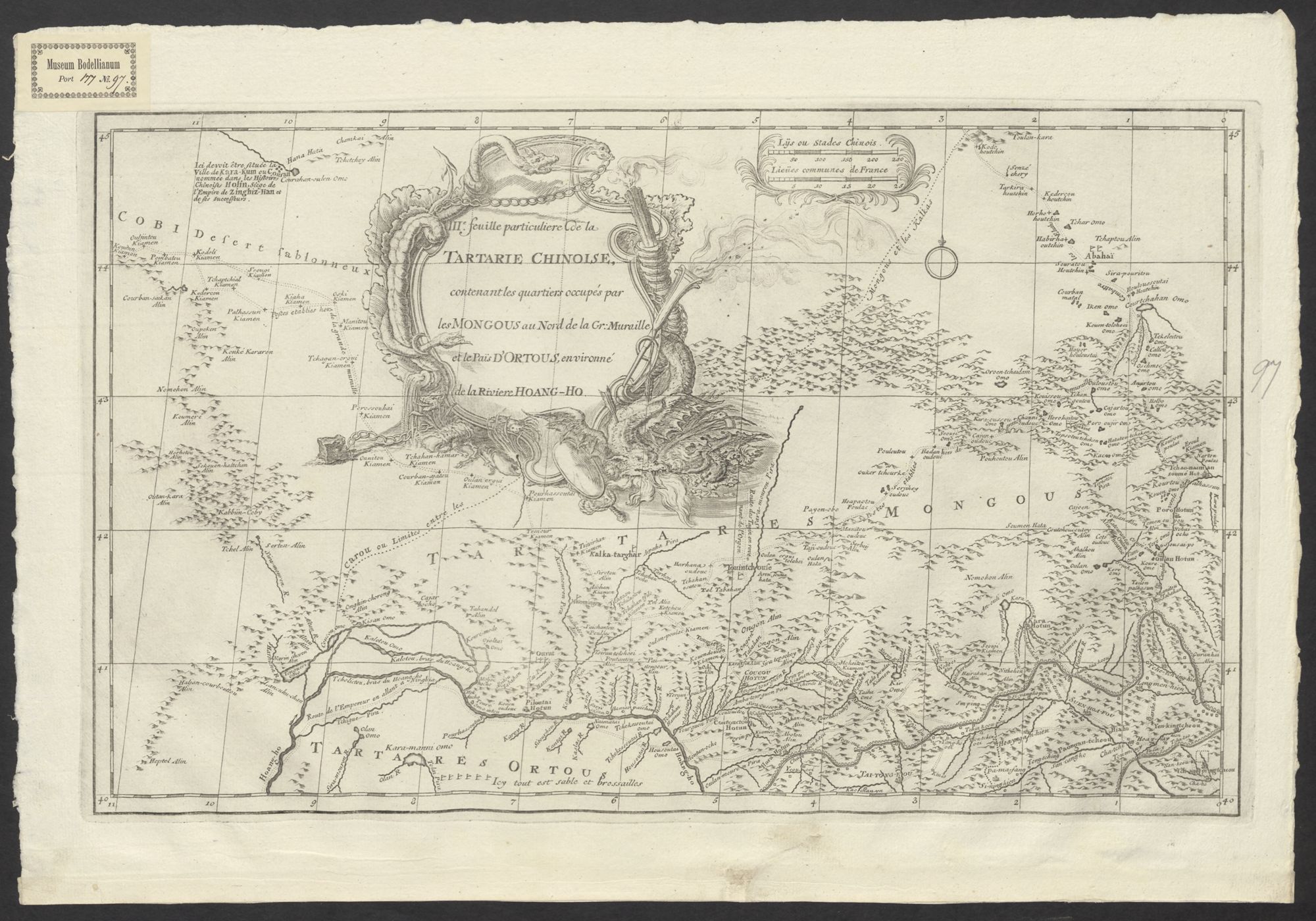 Onzieme Feuille particul. de la Tartarie Chinoise, qui contient un Pays dependant de la Russie au Couchant de Niptchou