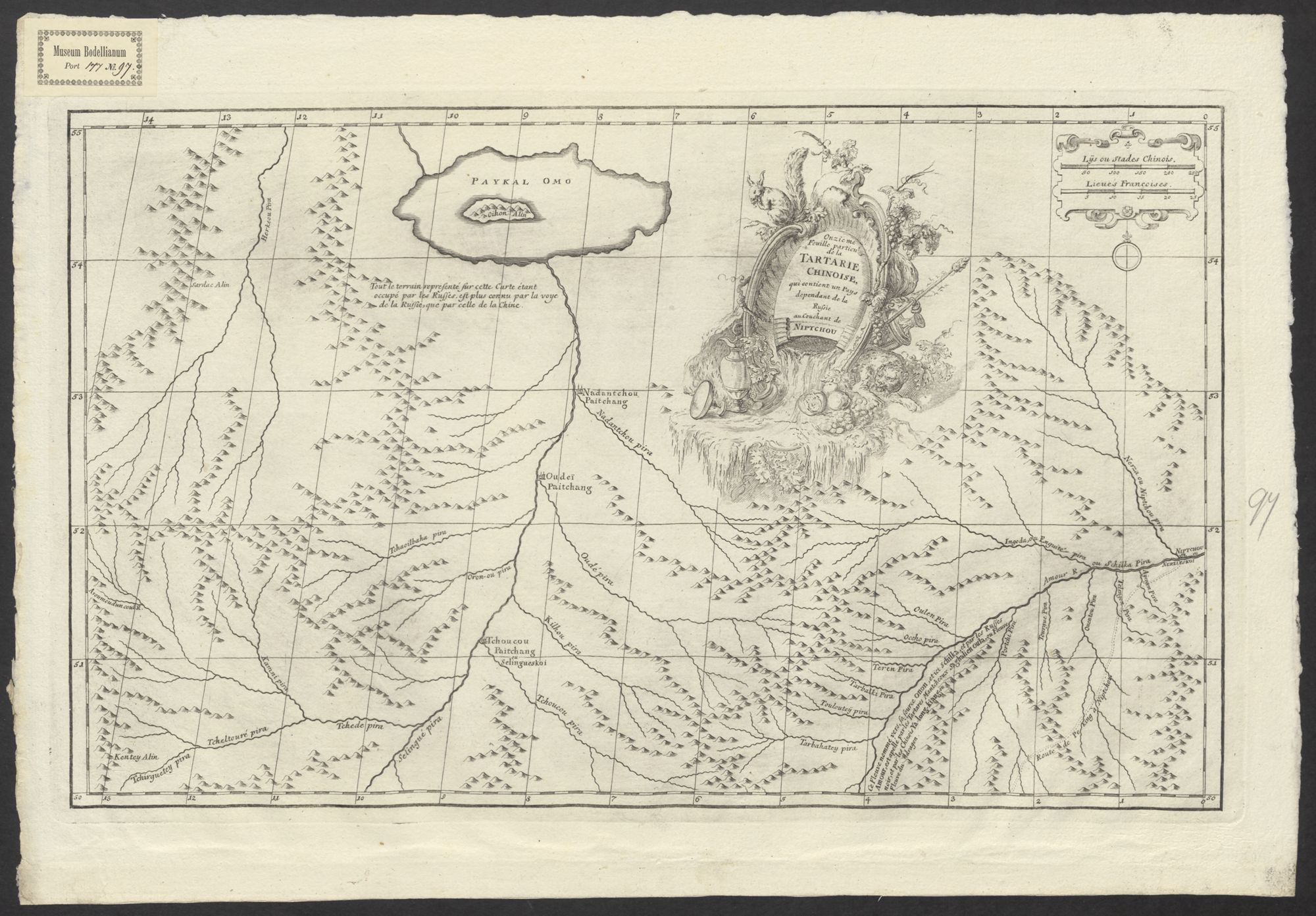 IIe. Feuille particuliere de la Tartarie Chinoise, contenant les environs de Nimgouta, qui est proprement l'ancien paijs des Mantcheoux, et l'extrêmité la plus Septentrionale del la Corée