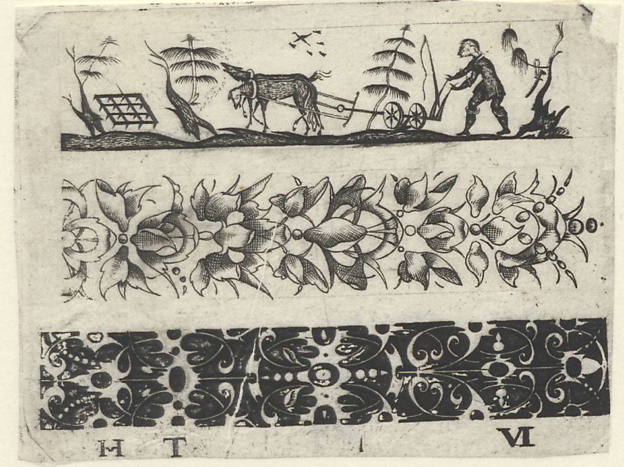 Blackwork ornaments: Three border ornaments