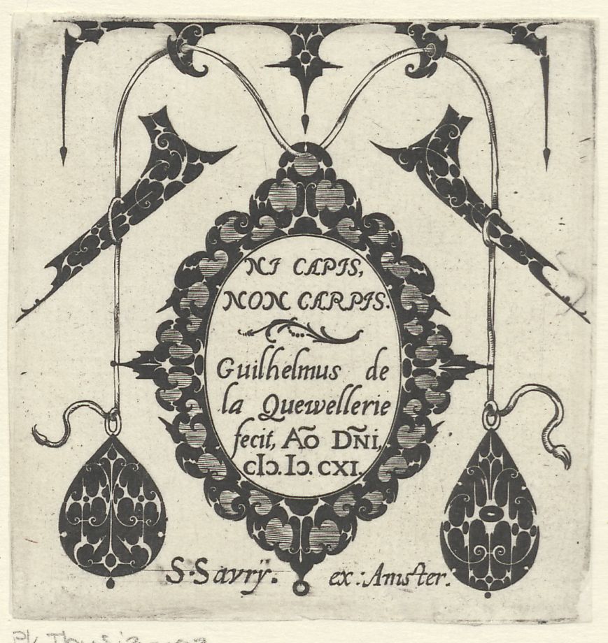 Jewelry designs in blackwork: Title plate