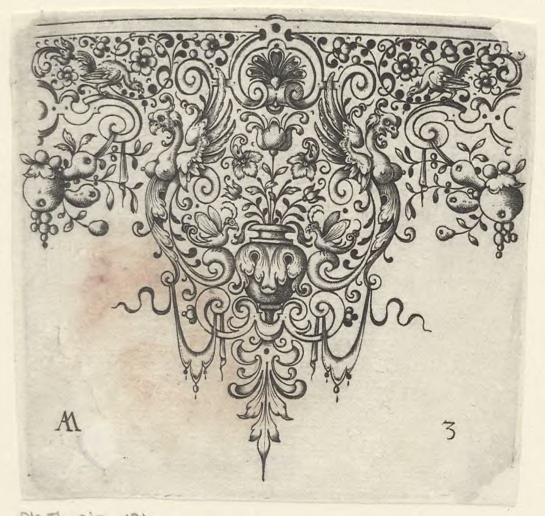 Border ornaments: A border ornament with harpies, birds and insects
