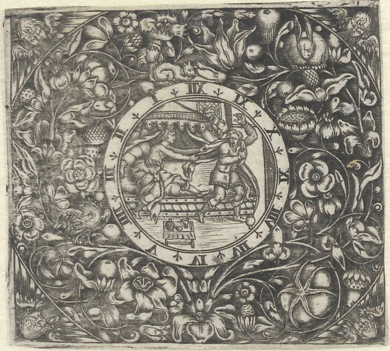 Ornamental watch case with Joseph and the wife of Potiphar