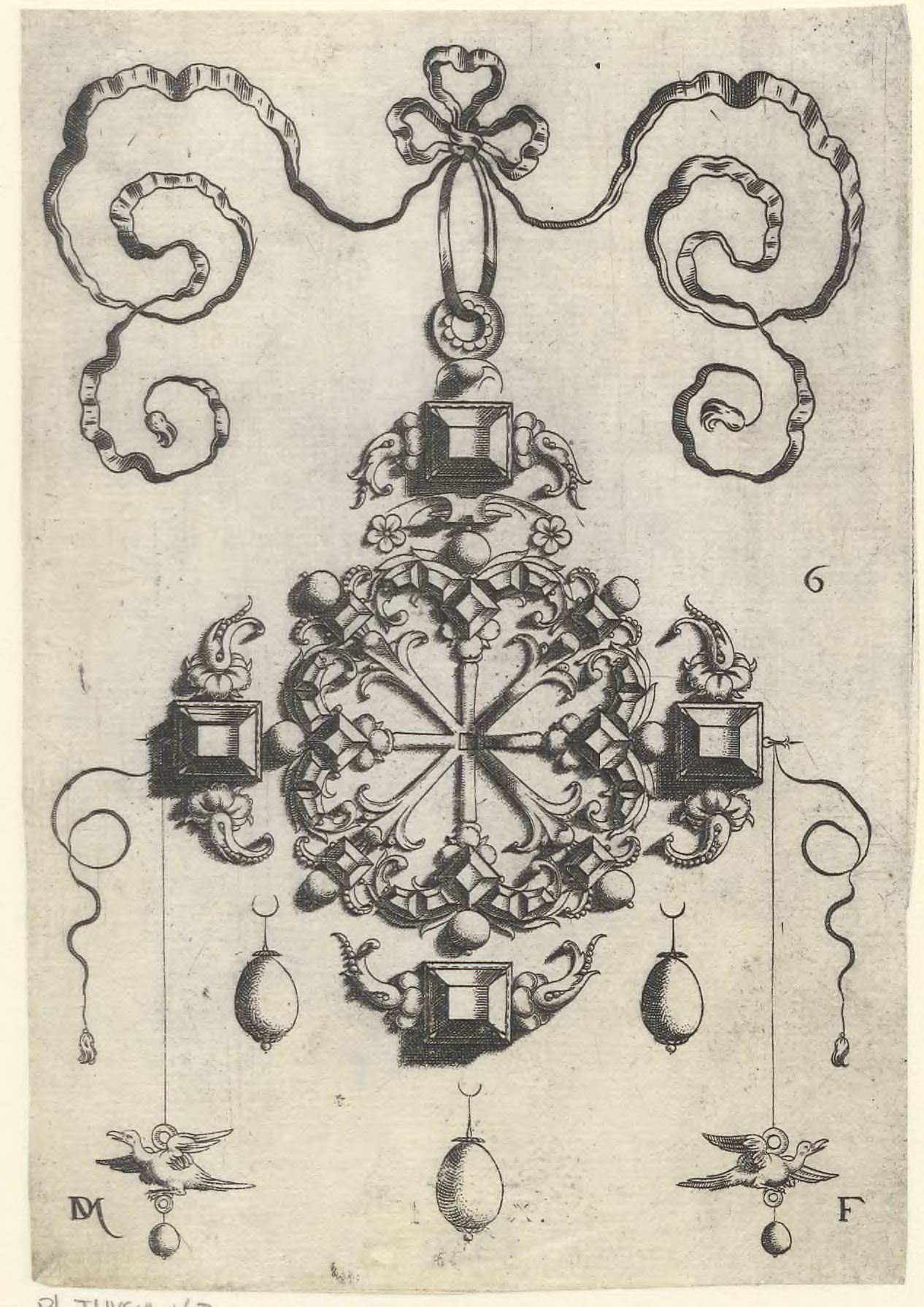 Pendants in the form of wheels, stars and crosses: Large pendant in the form of a wheel