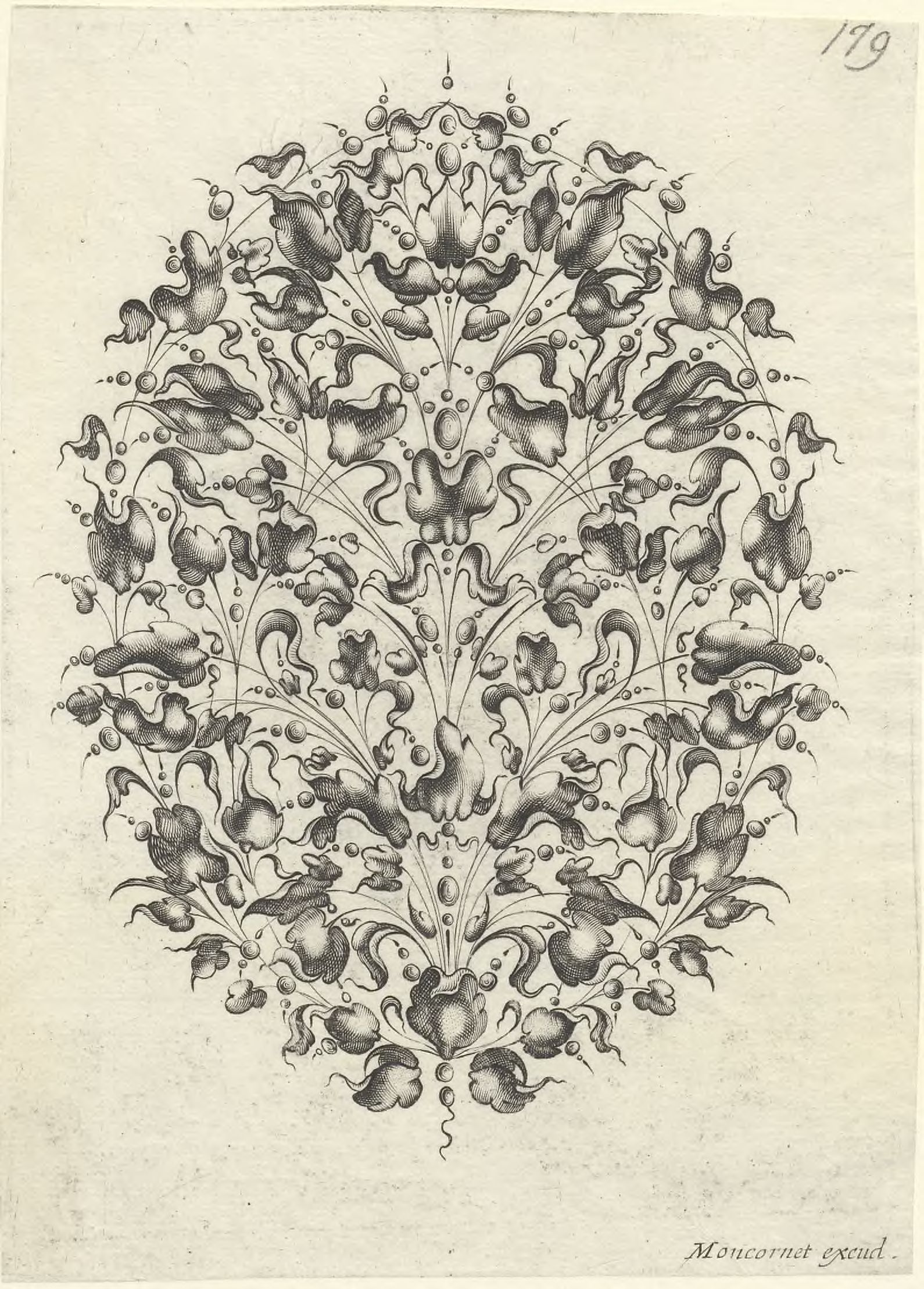 Stylized flowers and leafs: Stylized flowers sprouting from the middle