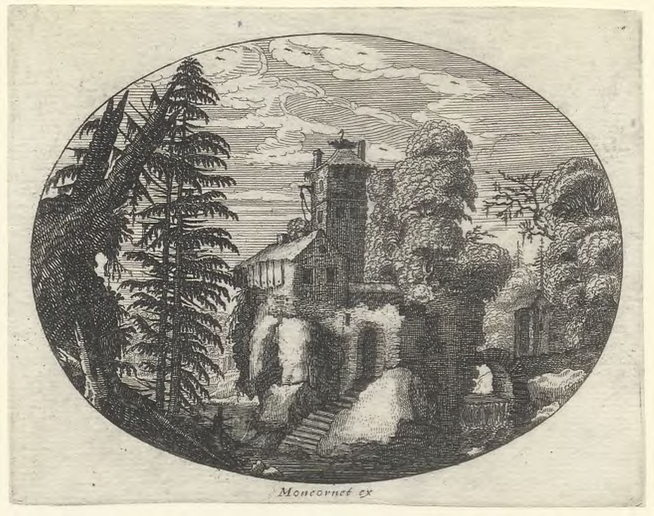 Oval landscapes: A remote monastery in the woods