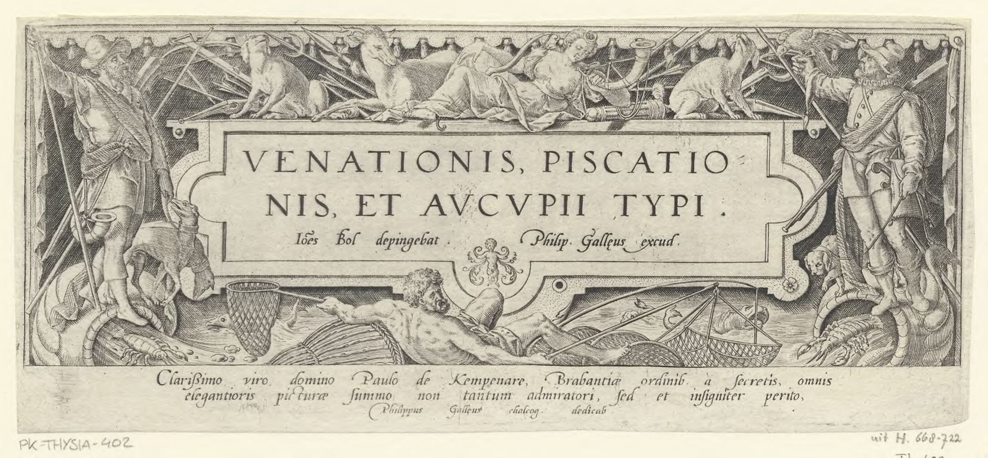 Venationis, piscationis, et aucupii typi: Title plate