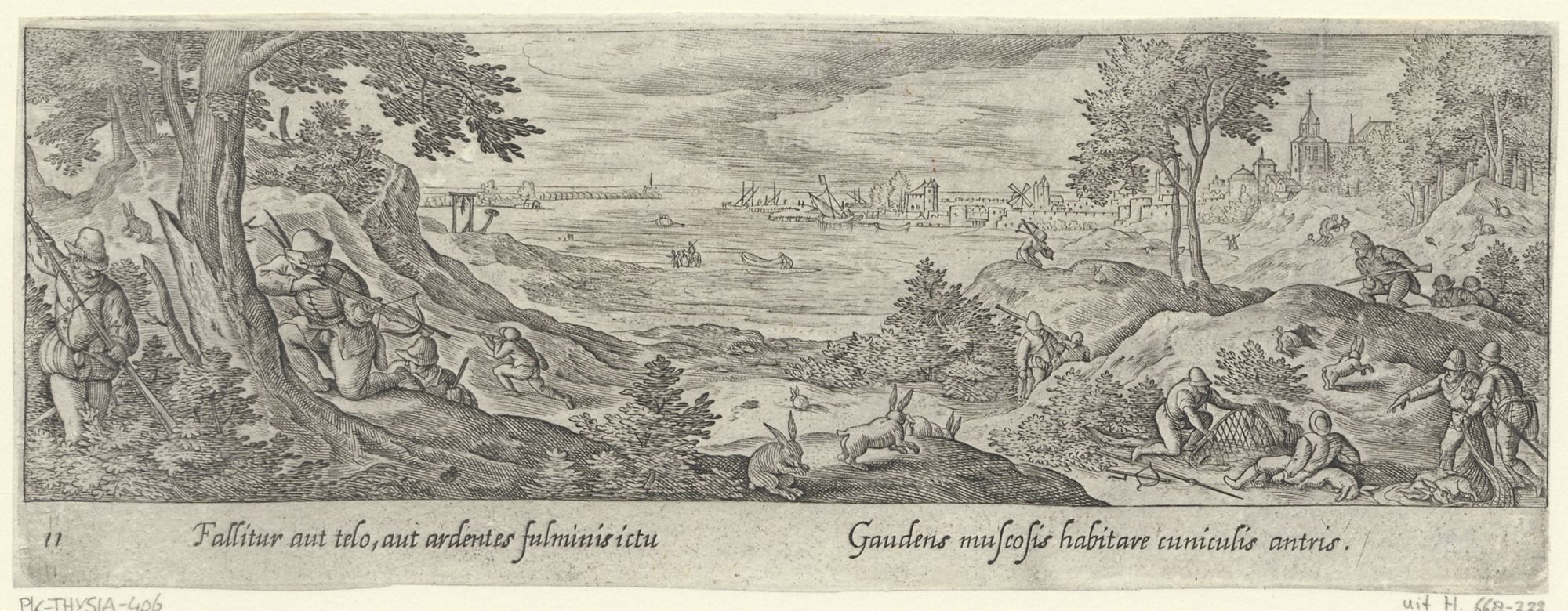 Venationis, piscationis, et aucupii typi: Rabbit hunt