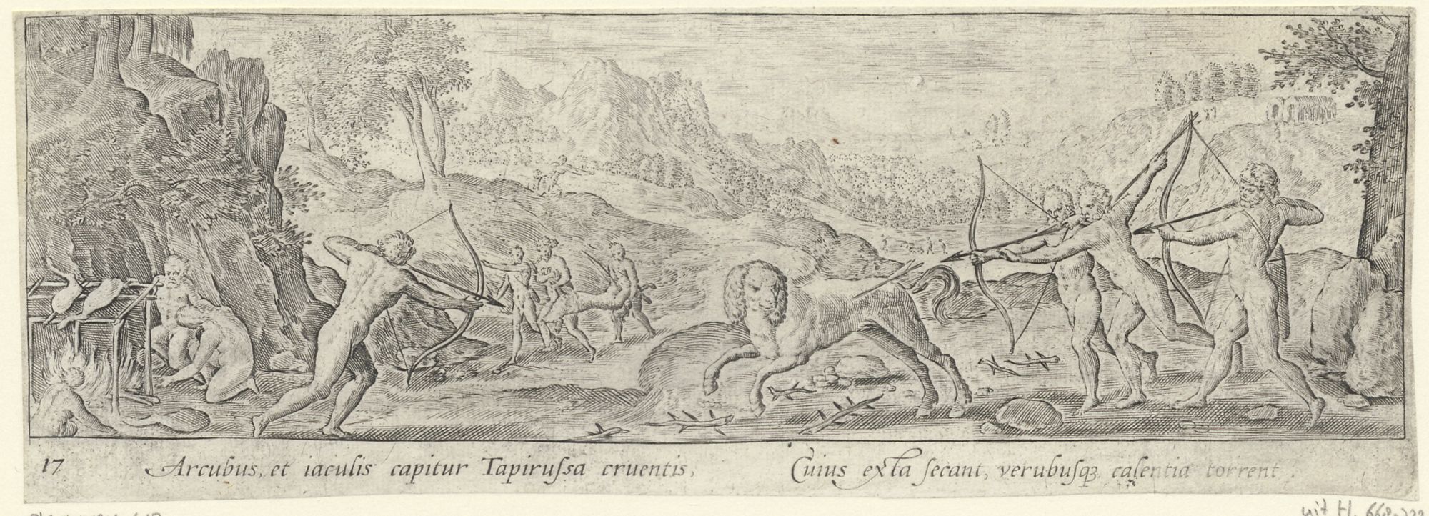 Venationis, piscationis, et aucupii typi: Tapir hunt