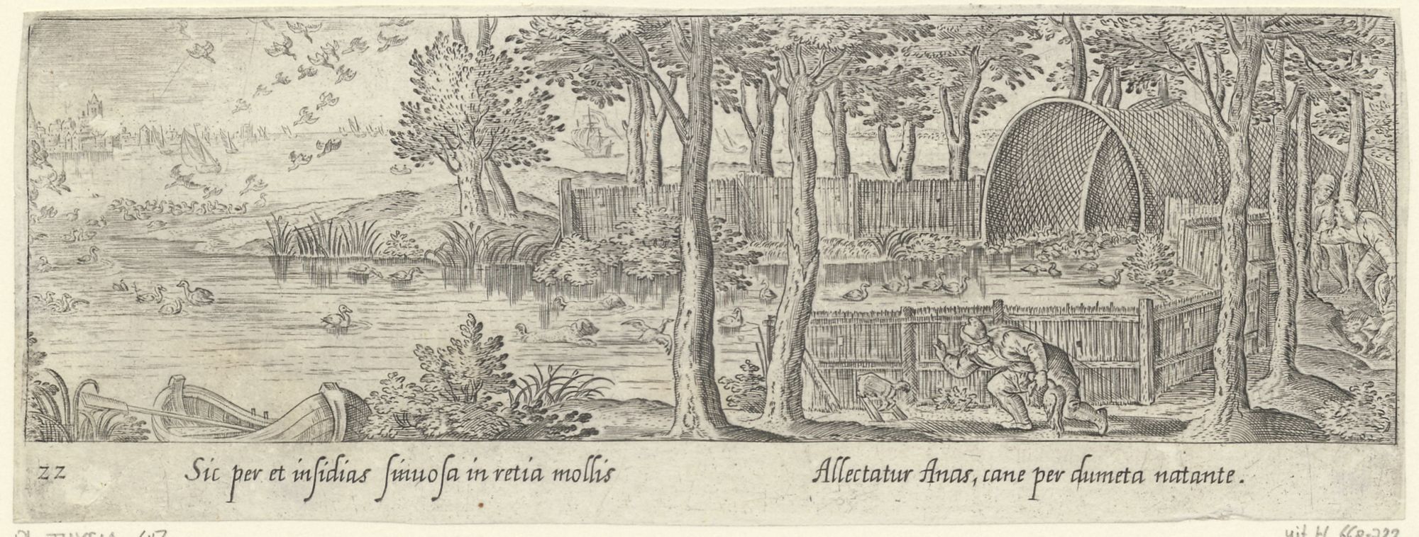 Venationis, piscationis, et aucupii typi: Trapping ducks in pipenets
