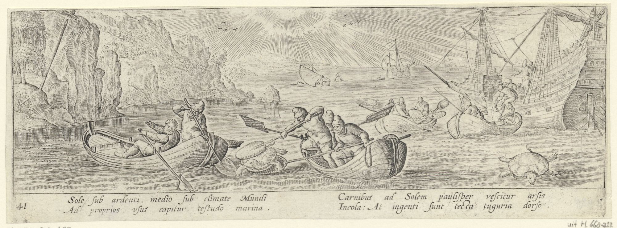 Venationis, piscationis, et aucupii typi: Hunting for sea turtles