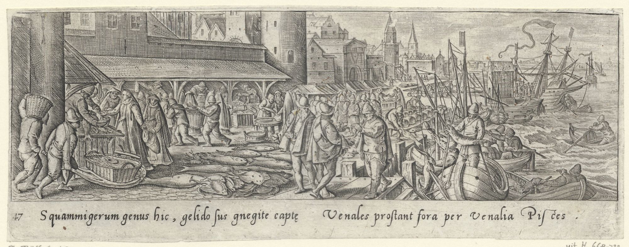 Venationis, piscationis, et aucupii typi: Fish market