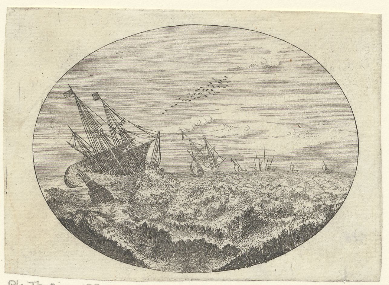 Ships on rough sea