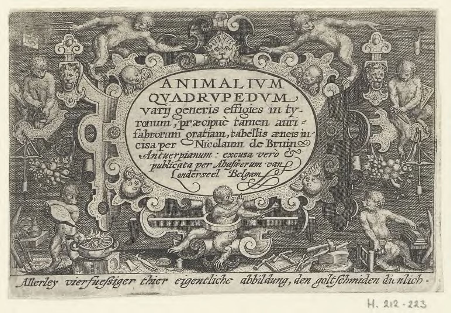 Animalium quadrupedum: Title plate