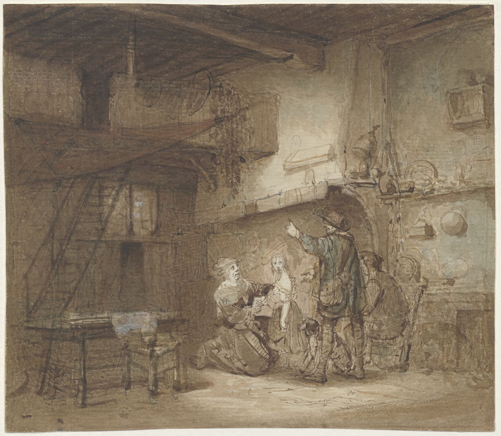 Interior with a wedding scene