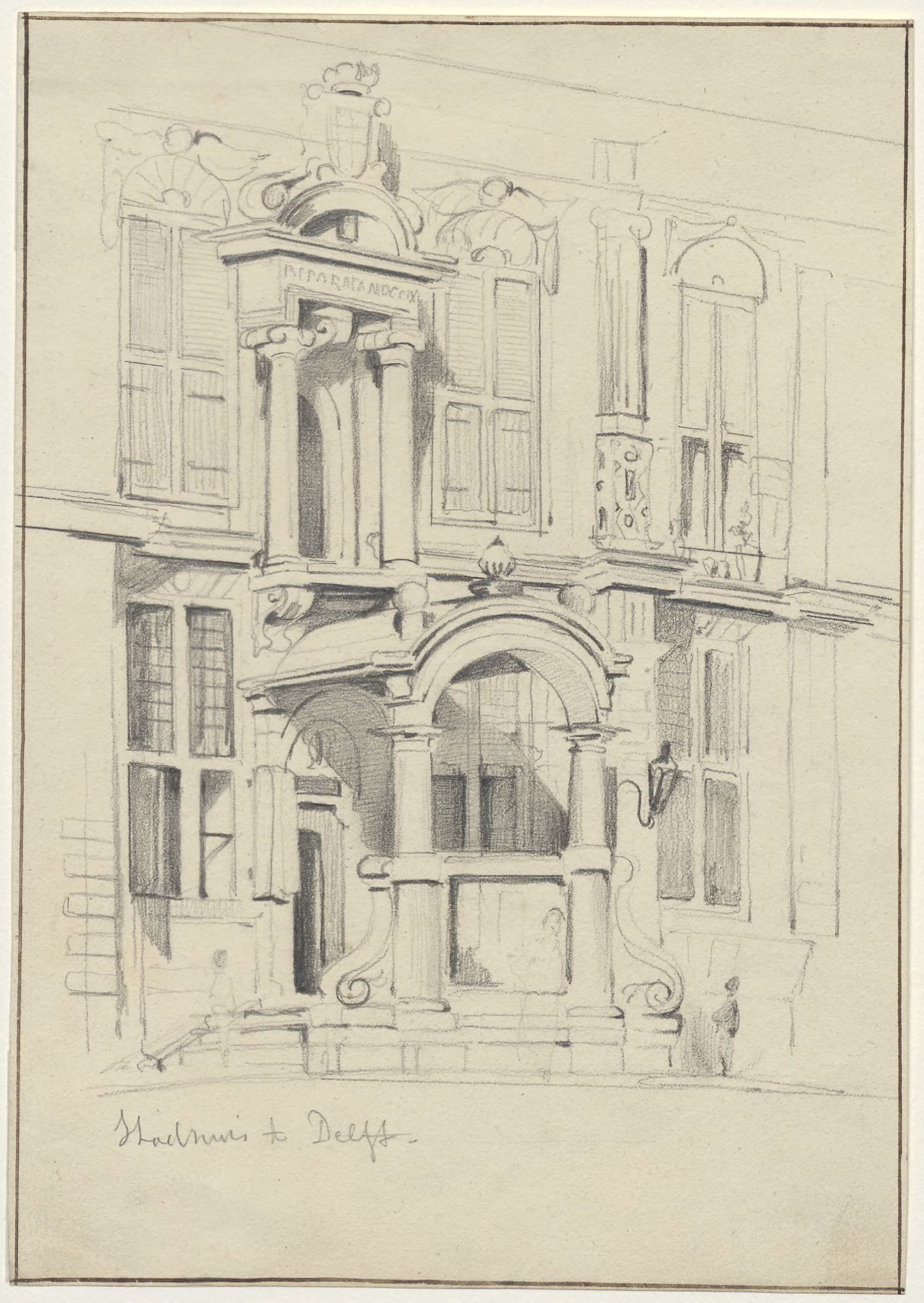 Portal of the city hall in Delft