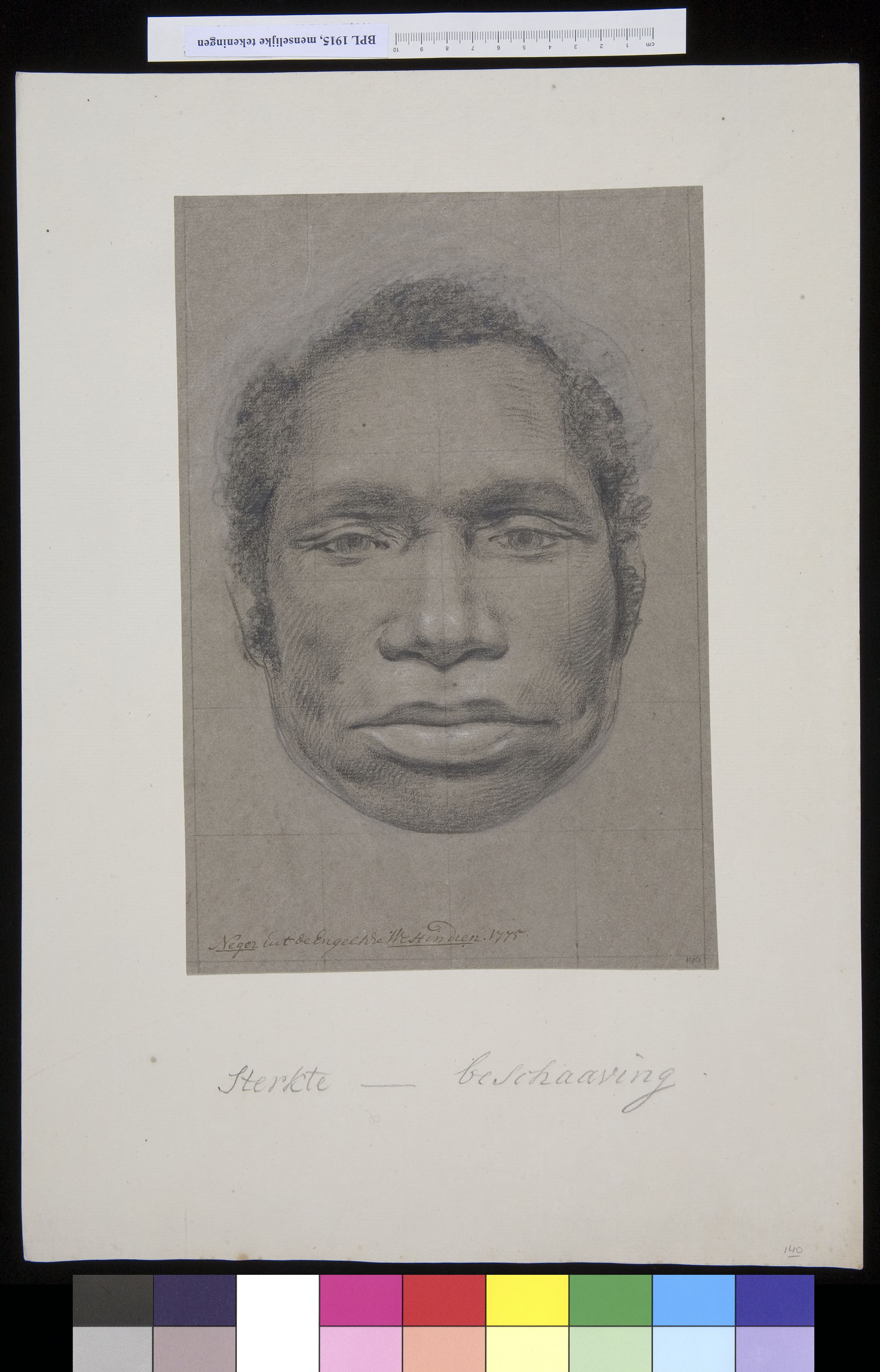 Head of a black man, frontal view